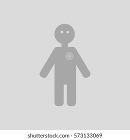 man and target on heart, various symptoms of leukemia on the human