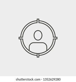 Man, target, outline, icon. Web Development Vector Icon. Element of simple symbol for websites, web design, mobile app, infographics. Line symbol for website design