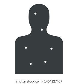 Man target silhouette icon. Flat illustration of man target silhouette vector icon for web design