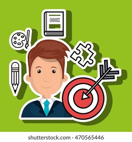 man target student icon vector illustration graphic