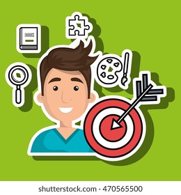 man target student icon vector illustration graphic