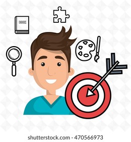 man target student icon vector illustration graphic