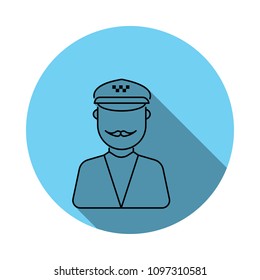 man taxi driver avatar icon. Elements of avatar in flat blue colored icon. Premium quality graphic design icon. Simple icon for websites, web design, mobile app, info graphics on white background