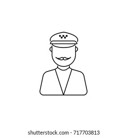 man taxi driver avatar icon on white background