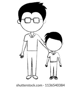 man teacher with boy student