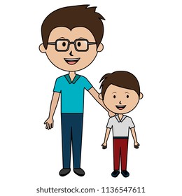 man teacher with boy student