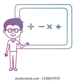 man teacher with chalkboard avatar character