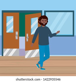 Man teacher of school design