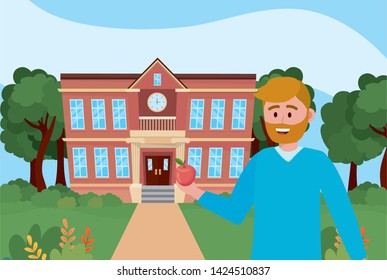 Man teacher of school design