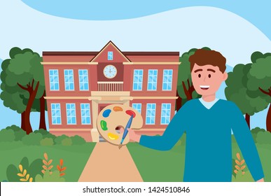Man teacher of school design