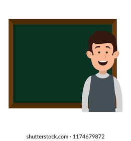 man teaching with chalkboard character