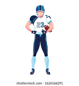 man team player american football with uniform on white background vector illustration design