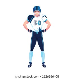 man team player american football with uniform on white background vector illustration design