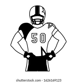 man team player american football with uniform on white background vector illustration design