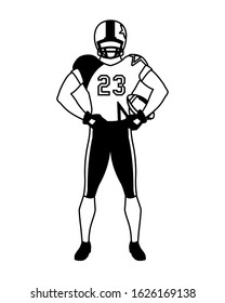 man team player american football with uniform on white background vector illustration design