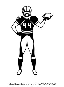 man team player american football with uniform on white background vector illustration design