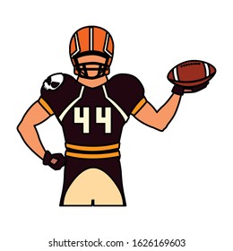 man team player american football with uniform on white background vector illustration design