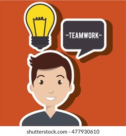 man teamwork idea icon