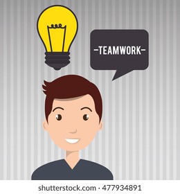 man teamwork idea icon