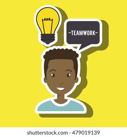 man teamwork idea icon