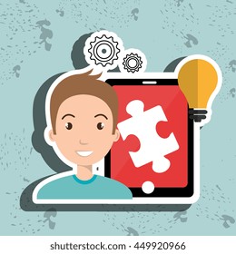 man teamwork isolated icon design, vector illustration  graphic 