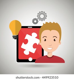 man teamwork isolated icon design, vector illustration  graphic 