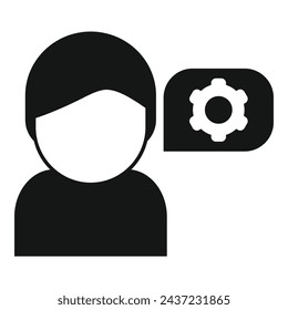 Man technical overview icon simple vector. Data boost. Function dark cog