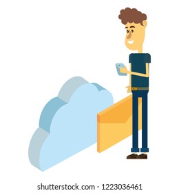 man and technology isometric