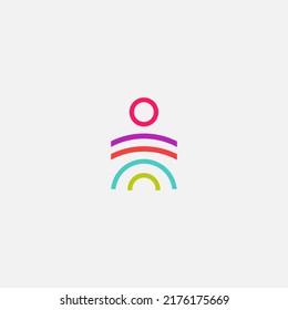  Man technology logo. People connect icons. 