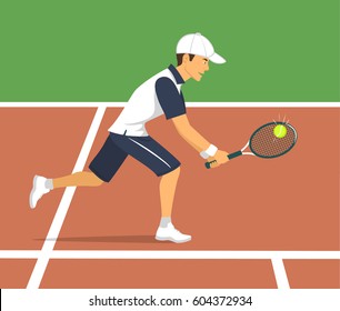 Man tennis player on court