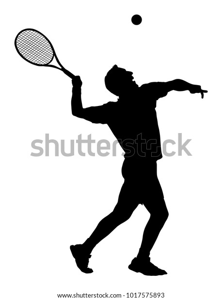 Man Tennis Player Vector Silhouette Isolated Stock Vector (Royalty Free ...