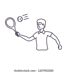 man tennis playing with racket