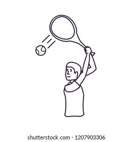 man tennis playing with racket