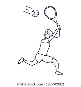 man tennis playing with racket