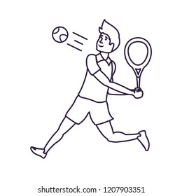 man tennis playing with racket
