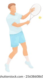 man in tennis uniform with tennis racket