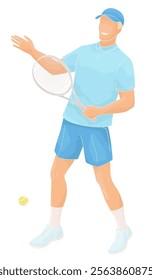 man in tennis uniform with tennis racket