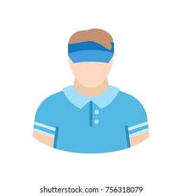 Man in tennis visor