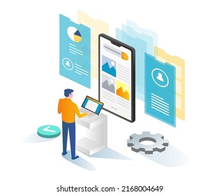 Man tests smartphone app and maintains