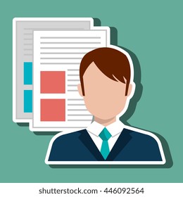 man with text files isolated icon design, vector illustration  graphic 
