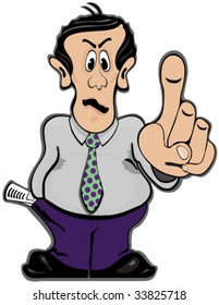 Man that has something important to say. Created in blue, purple, green, tan, black.
