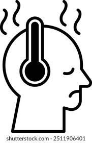 A man with a thermometer on his head