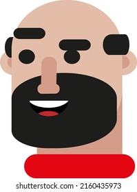Hombre con barba gruesa, ilustración, vector sobre un fondo blanco.