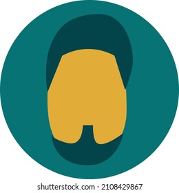 Man With Thick Hair And Thin Beard, Illustration, Vector On A White Background.