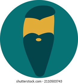Man with thick long beard, illustration, vector on a white background.