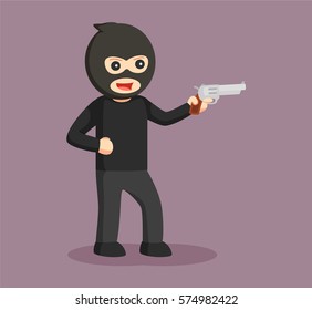 man thief with handgun