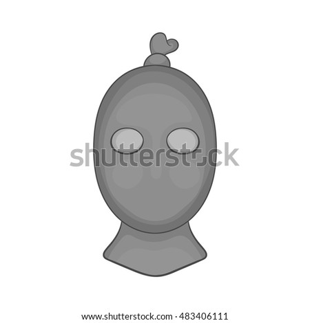 Man thief in mask icon in black monochrome style isolated on white background. Robber symbol vector illustration