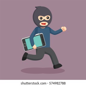 man thief stealing smartphone