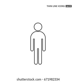 Man - thin line icon on white background. Symbol for web, infographics, print design and mobile UX/UI kit. Vector illustration, EPS10.