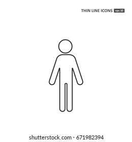 Man - thin line icon on white background. Symbol for web, infographics, print design and mobile UX/UI kit. Vector illustration, EPS10.